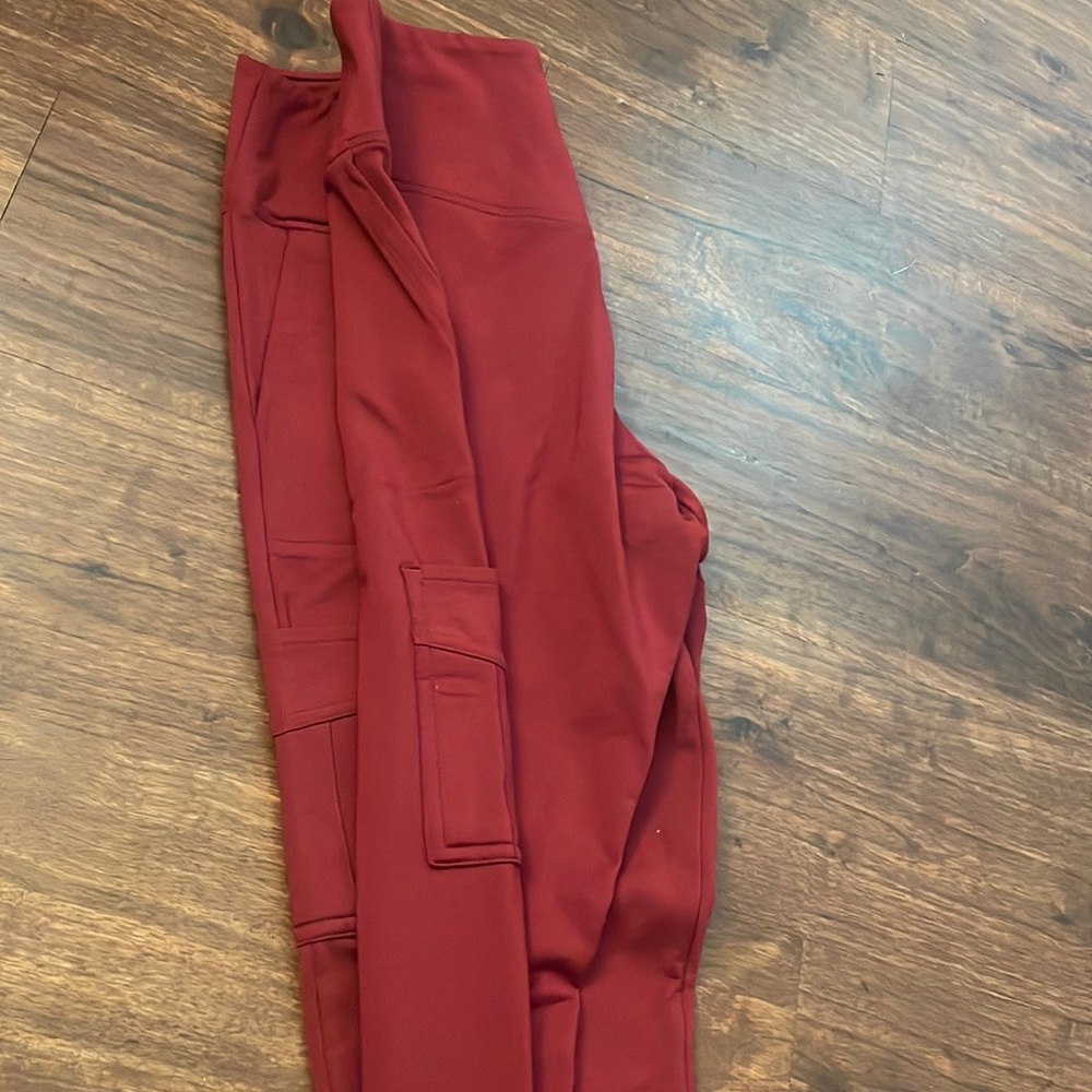 Red fleece lined pocket with leggings